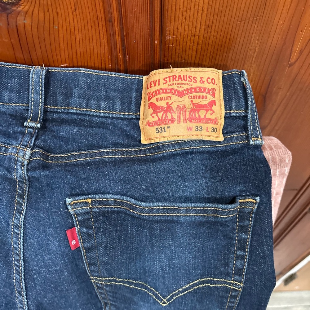 Levi's Blue Slim Straight Jeans with Iconic Leather Patch